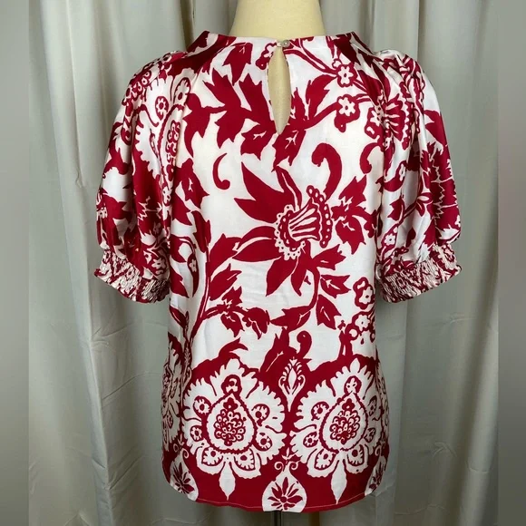 JODIFL Red and White Floral Blouse - Picture 4 of 5